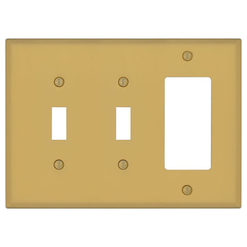 Oxford Brushed Gold - 1 Toggle/1 Rocker Wallplate