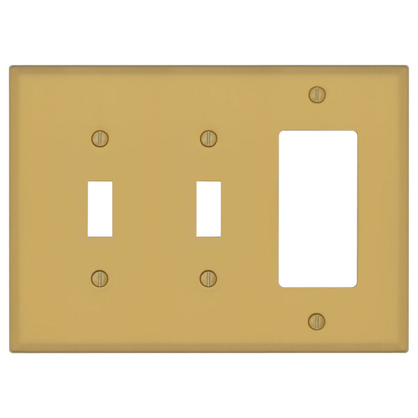 Oxford Brushed Gold - 1 Toggle/1 Rocker Wallplate