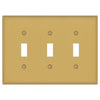Oxford Brushed Gold - 3 Toggle Wallplate