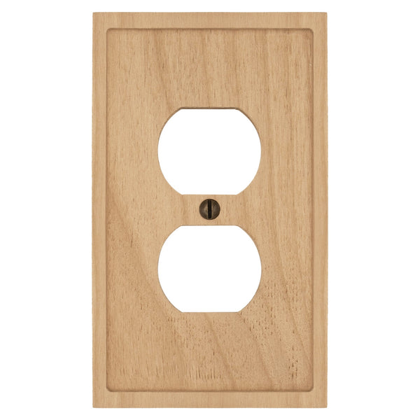 Slim Shaker Unfinished Wood - 1 Duplex Wallplate