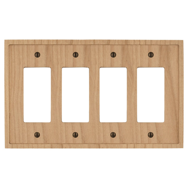Slim Shaker Unfinished Wood - 4 Rocker Wallplate
