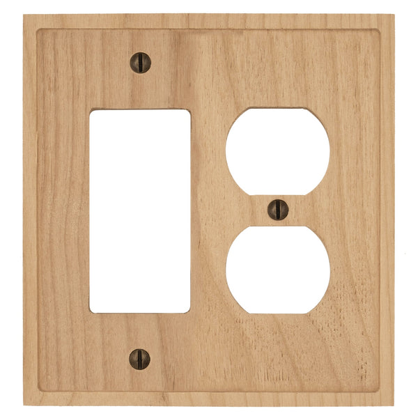 Slim Shaker Unfinished Wood - 1 Rocker/1 Duplex Wallplate