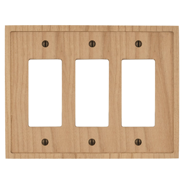 Slim Shaker Unfinished Wood - 3 Rocker Wallplate