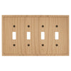 Slim Shaker Unfinished Wood - 4 Toggle Wallplate