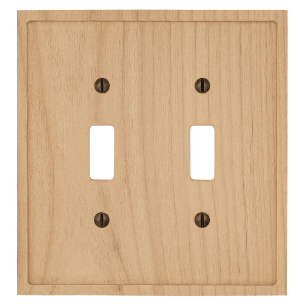 Slim Shaker Unfinished Wood - 2 Toggle Wallplate