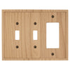 Slim Shaker Unfinished Wood - 2 Toggle/1 Rocker Wallplate