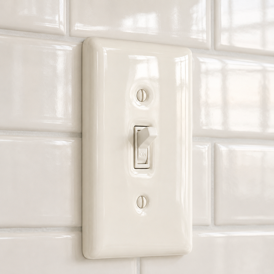Metro Biscuit Ceramic - 1 Toggle Wallplate