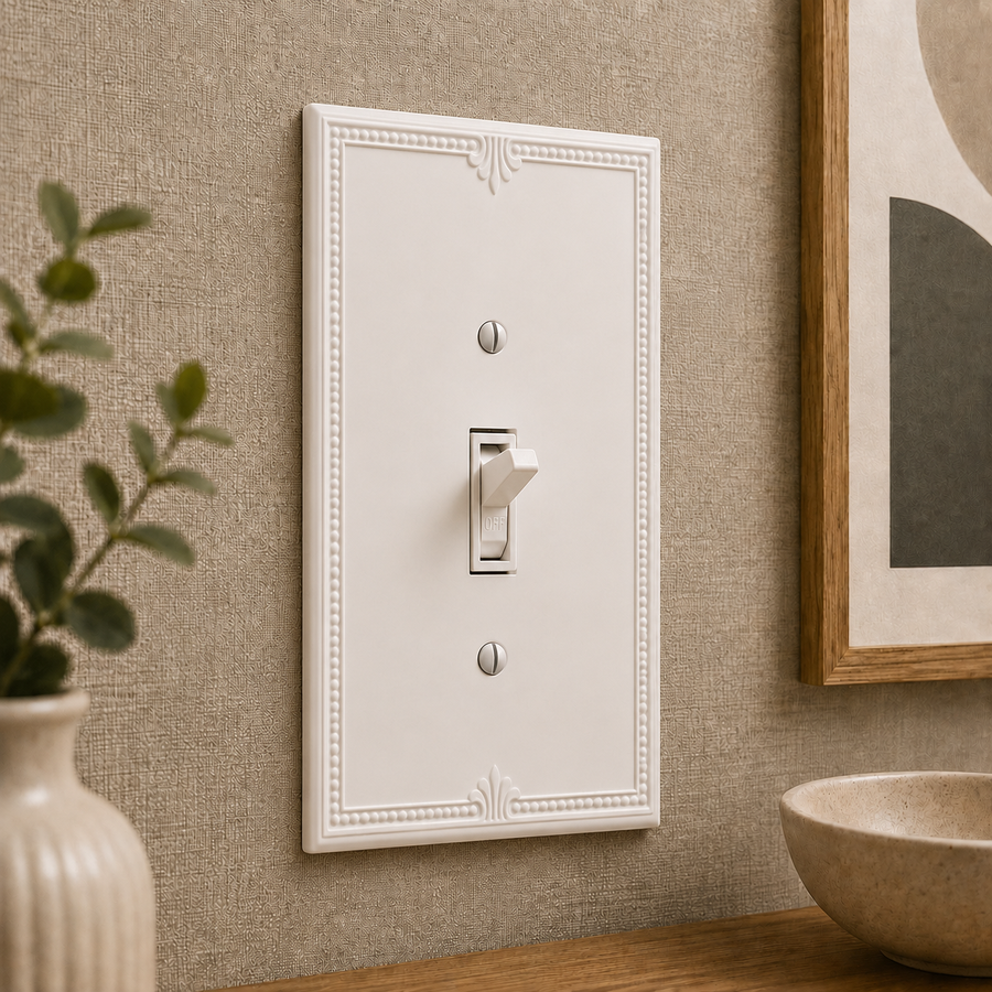 Richmond White Oversized Plastic - 1 Toggle Wallplate