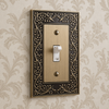 English Garden Brushed Brass Cast - 2 Rocker Wallplate