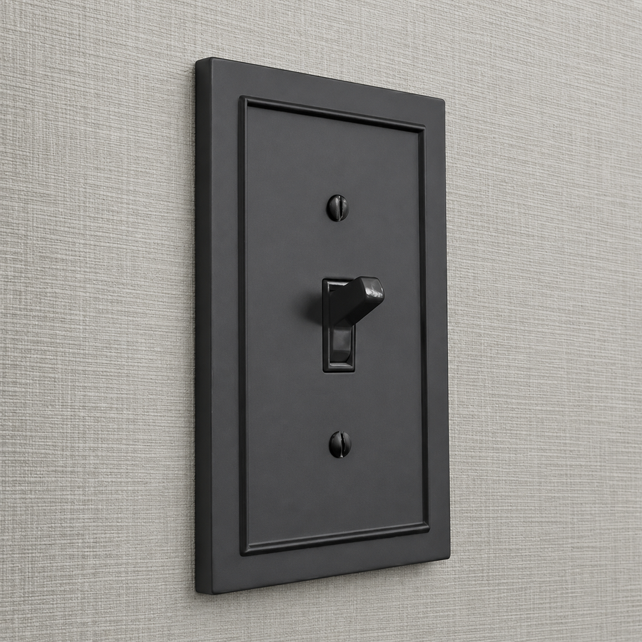 Bethany Matte Black Cast - 1 Toggle Wallplate