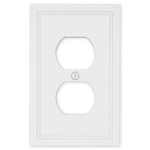 Fairbanks White Wood - 1 Duplex Wallplate