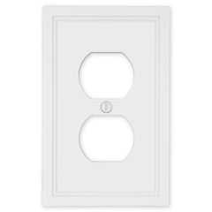 Fairbanks White Wood - 1 Duplex Wallplate