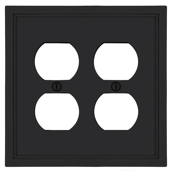 Fairbanks Black Wood - 2 Duplex Wallplate