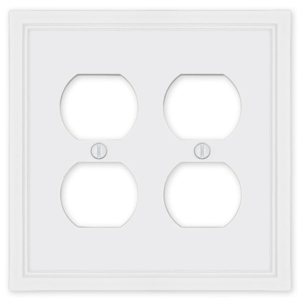 Fairbanks White Wood - 2 Duplex Wallplate