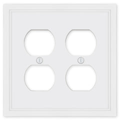 Fairbanks White Wood - 2 Duplex Wallplate