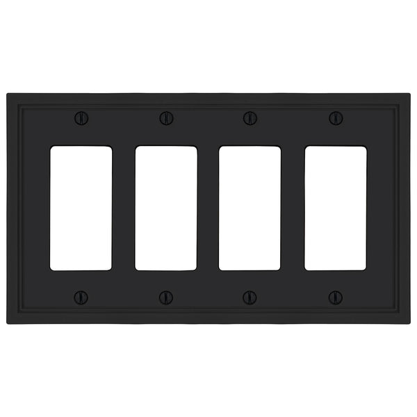 Fairbanks Black Wood - 4 Rocker Wallplate