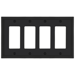 Fairbanks Black Wood - 4 Rocker Wallplate