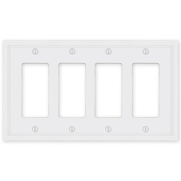 Fairbanks White Wood - 4 Rocker Wallplate