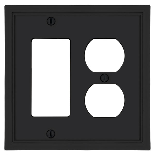 Fairbanks Black Wood - 1 Toggle/1 Duplex Wallplate