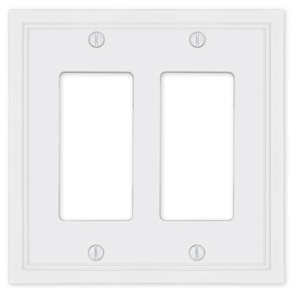 Fairbanks White Wood - 2 Rocker Wallplate
