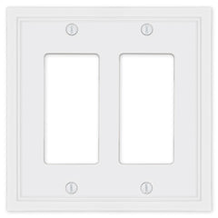 Fairbanks White Wood - 2 Rocker Wallplate