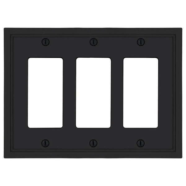 Fairbanks Black Wood - 3 Rocker Wallplate