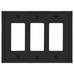 Fairbanks Black Wood - 3 Rocker Wallplate