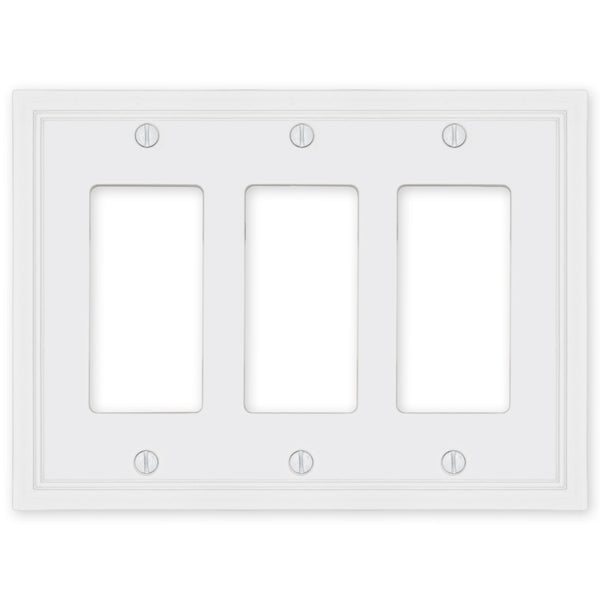 Fairbanks White Wood - 3 Rocker Wallplate