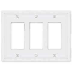 Fairbanks White Wood - 3 Rocker Wallplate