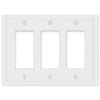 Fairbanks White Wood - 3 Rocker Wallplate