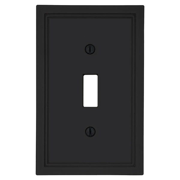 Fairbanks Black Wood - 1 Toggle Wallplate
