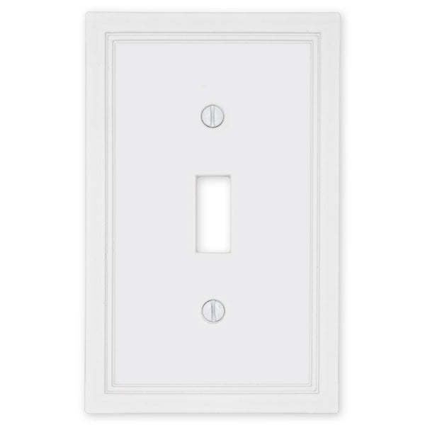 Fairbanks White Wood - 1 Toggle Wallplate