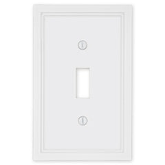 Fairbanks White Wood - 1 Toggle Wallplate