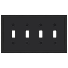 Fairbanks Black Wood - 4 Toggle Wallplate