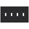 Fairbanks Black Wood - 4 Toggle Wallplate