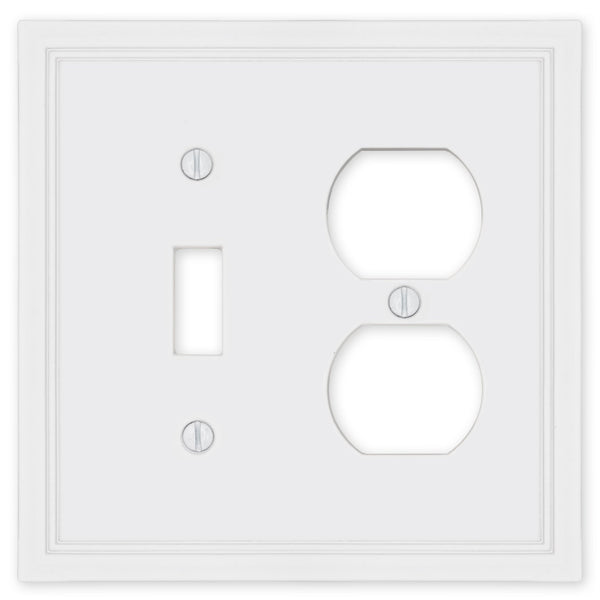 Fairbanks White Wood - 1 Toggle/1 Duplex Wallplate