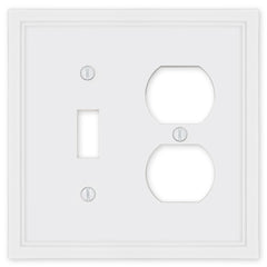 Fairbanks White Wood - 1 Toggle/1 Duplex Wallplate