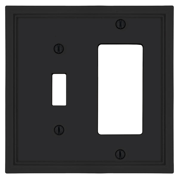 Fairbanks Black Wood - 1 Toggle/1 Rocker Wallplate