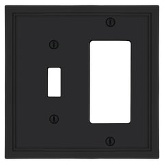 Fairbanks Black Wood - 1 Toggle/1 Rocker Wallplate