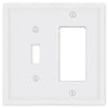 Fairbanks White Wood - 1 Toggle/1 Rocker Wallplate