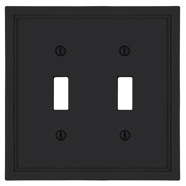 Fairbanks Black Wood - 2 Toggle Wallplate