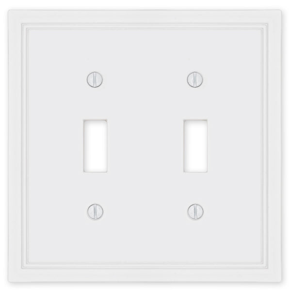Fairbanks White Wood - 2 Toggle Wallplate
