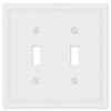 Fairbanks White Wood - 2 Toggle Wallplate