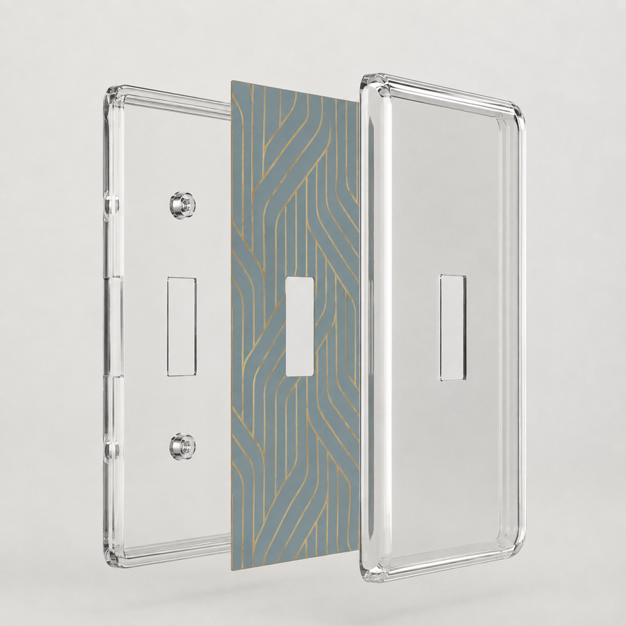 Paper-It Clear Screwless Plastic - 1 Toggle Wallplate