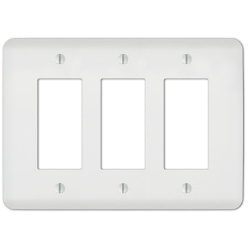 Capri Paintable White - 3 Rocker Wallplate