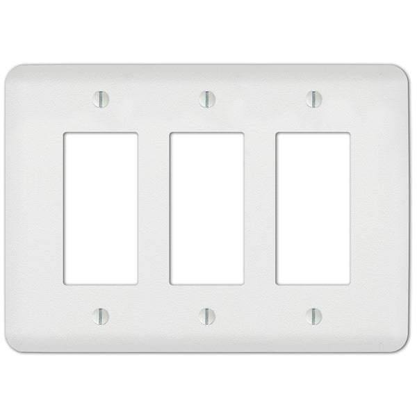 Capri Paintable White - 3 Rocker Wallplate