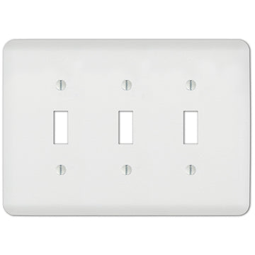 Capri Paintable White - 3 Toggle Wallplate