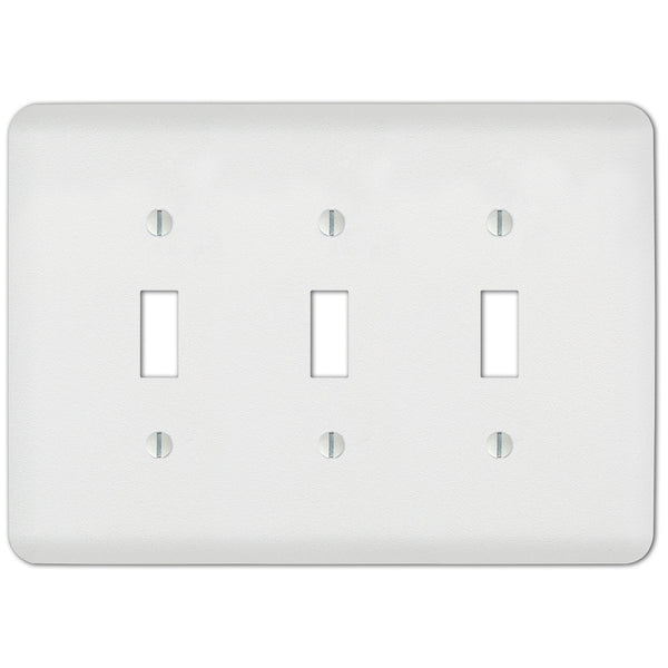 Capri Paintable White - 3 Toggle Wallplate