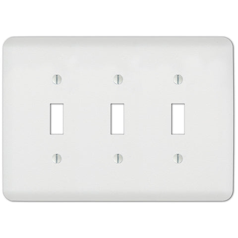 Capri Paintable White - 3 Toggle Wallplate