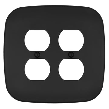 Fresno Matte Black - 2 Duplex Wallplate